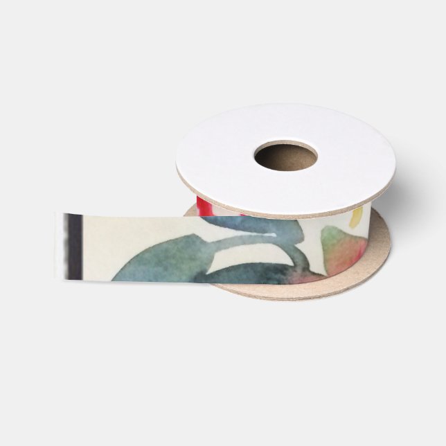 watercolour rose satin ribbon (Spool)
