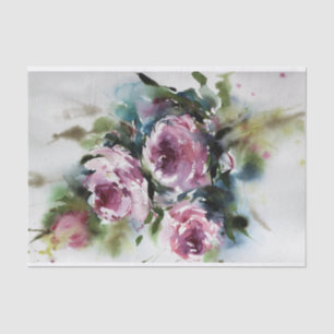Watercolour Roses - for furniture decoupage Tissue Paper