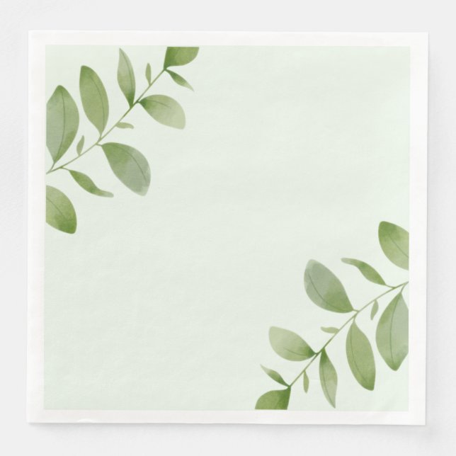 Watercolour Rustic Leaf Paper Napkin (Front)