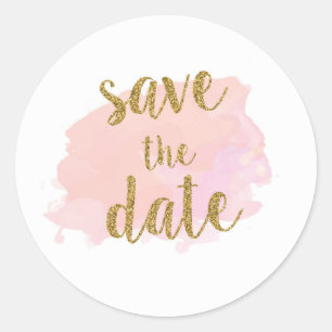 Watercolour Save the Date Wedding Stickers