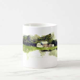 Watercolour Scottish Farmhouse with Sheep Coffee Mug