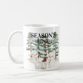 Watercolour Snowmen Scene  Coffee Mug