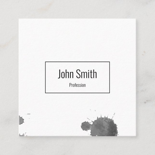 WATERCOLOUR SPLOTCHES BUSINESS CARD IN GREY (Front)
