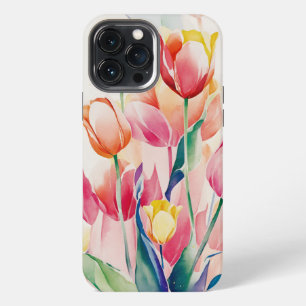 Watercolour style tulips phone case