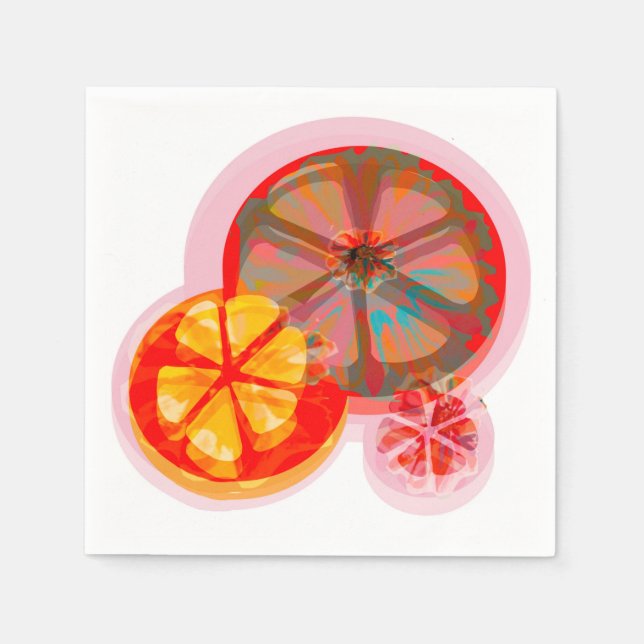 Watercolour summer citrus orange  napkin (Front)