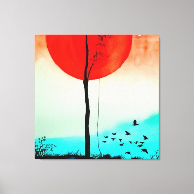 Watercolour Sunset for Nature Lover Canvas Print (Front)