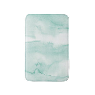 Watercolour Tie Dye Pastel Green Mint Bath Mat