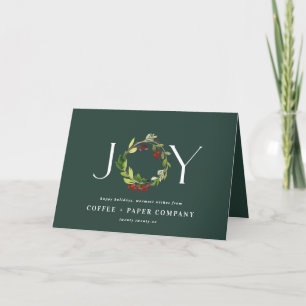 Watercolour traditional botanical modern holiday card