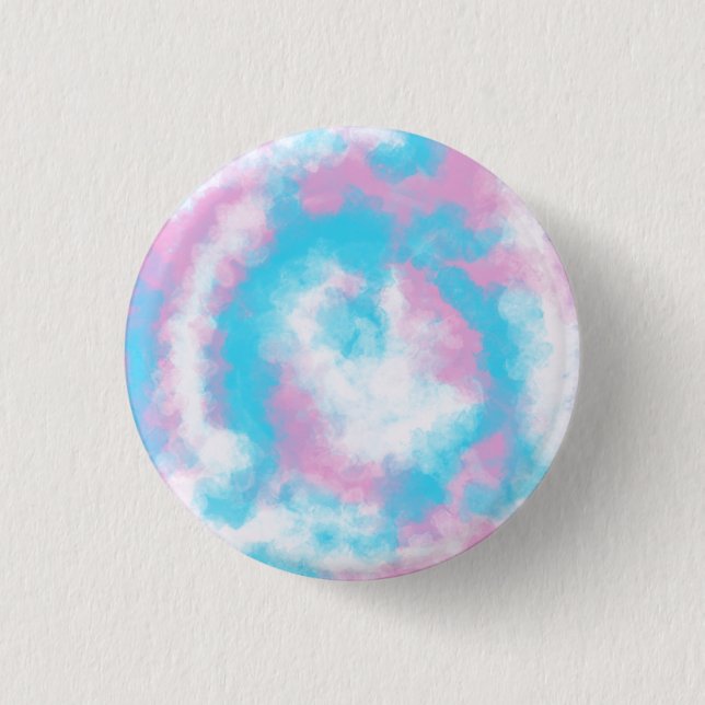 Watercolour transgender badge (subtle) 1 inch round button (Front)