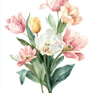 Watercolour Tulips Mother’s Day Card Minimalist