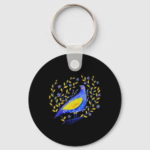 Watercolour Ukraine Floral Peace Bird Kid's Women' Keychain