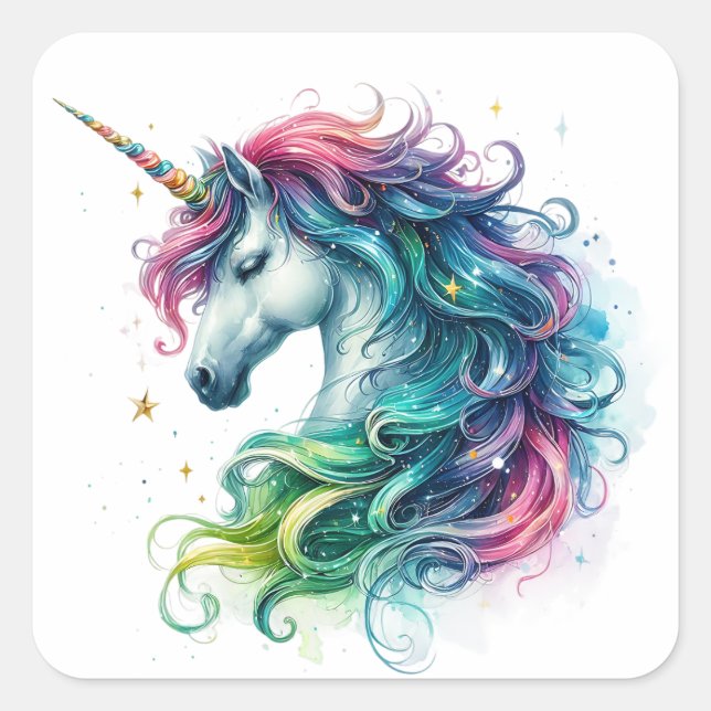 Watercolour Unicorn Stickers (Front)