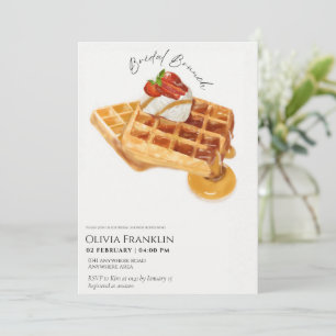 Watercolour waffle bridal brunch invitation