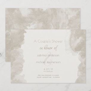 Watercolour Wash in Mushroom by theBarefootBride™ Invitation