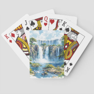 Watercolour Waterfall Victoria Falls 2 Nature Playing Cards