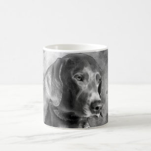 WATERCOLOUR WEIMARANER BW CERAMIC MUG