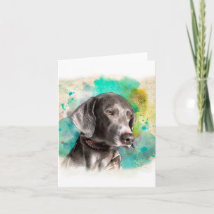 WATERCOLOUR WEIMARANER NOTE CARD WITH ENVELOPE
