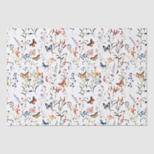 Watercolour wild flower butterfly Packaging Tissue Paper