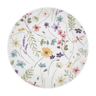 Watercolour Wildflowers | Cutting Board