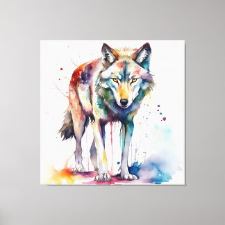 Watercolour Wolf's Dreamland Canvas Print