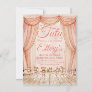 🦊🐰🩰 Watercolour Woodland Ballerina Invitations