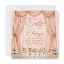 🦊🐰🩰 Watercolour Woodland Ballerina Invitations