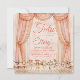🦊🐰🩰 Watercolour Woodland Ballerina Invitations