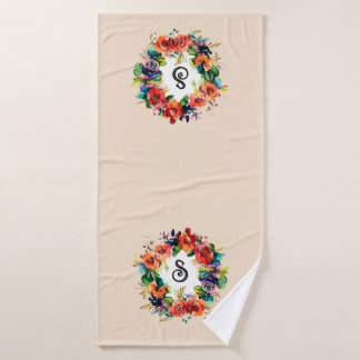 Watercolour Wreath Bath Towel