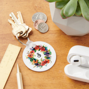 Watercolour Wreath Keychain