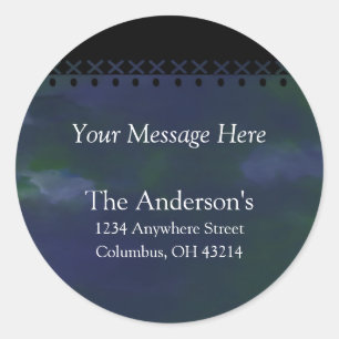 Watercolours with Black Crossed Top Address Labels