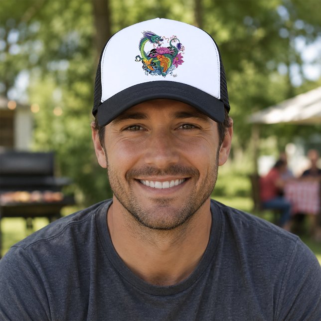 waterdragon & koi trucker hat (Creator Uploaded)