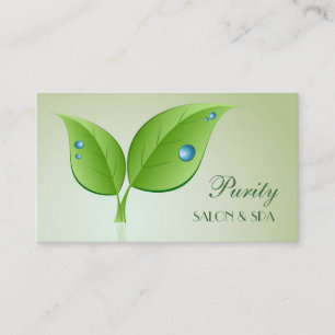 Waterdrops sur le carte de visite de feuille