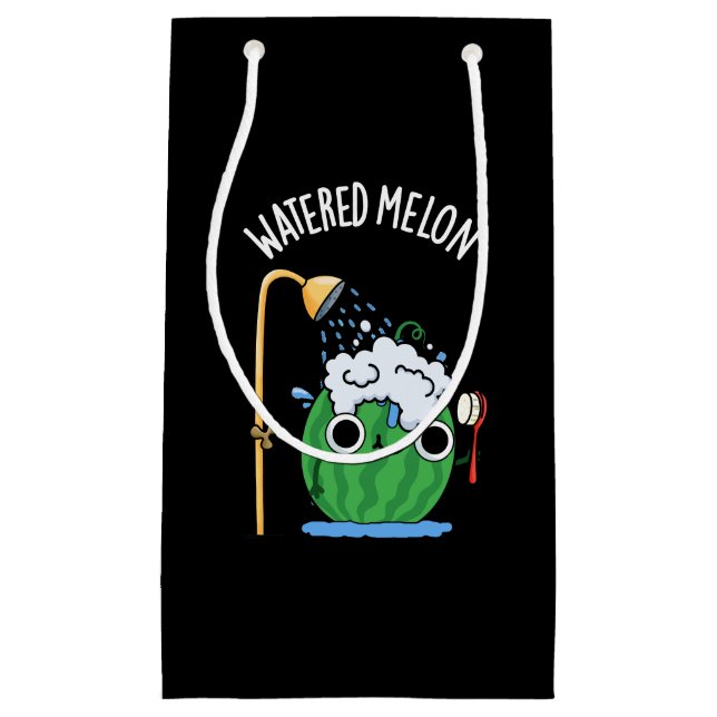 Watered Melon Funny Watermelon Pun Dark BG Small Gift Bag (Front)