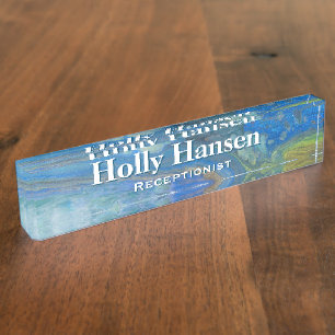 Waterfall Acrylic Flow Art Desk Nameplate