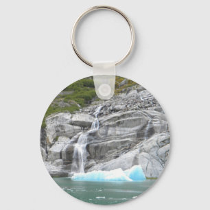 Waterfall and Iceberg Alaska Inside Passage Keychain