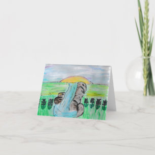 Waterfall and Lavender Flowers  Thank You Card