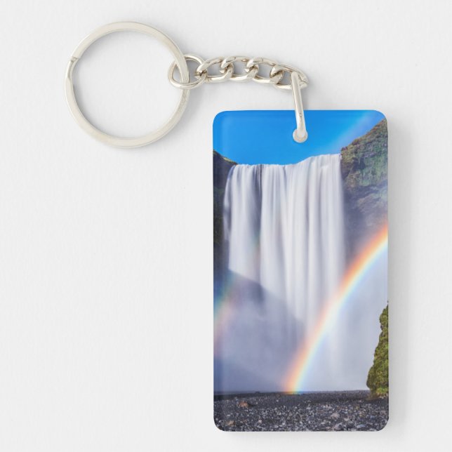 Waterfall and rainbow keychain (Front)