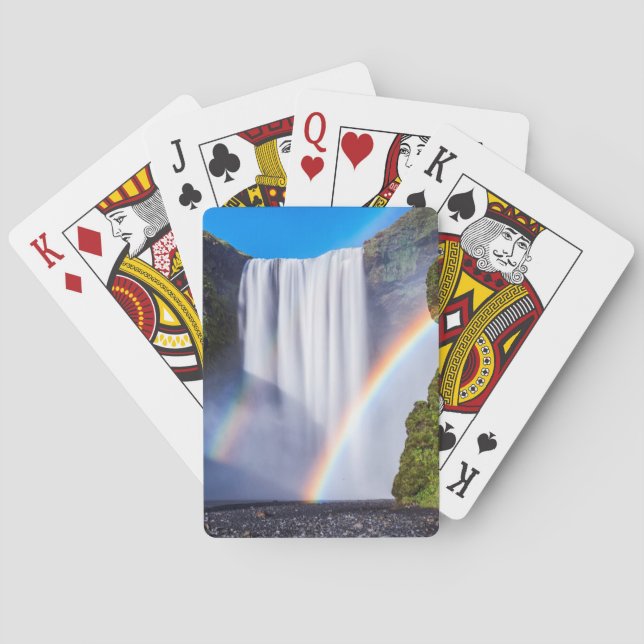 Waterfall and rainbow playing cards (Back)