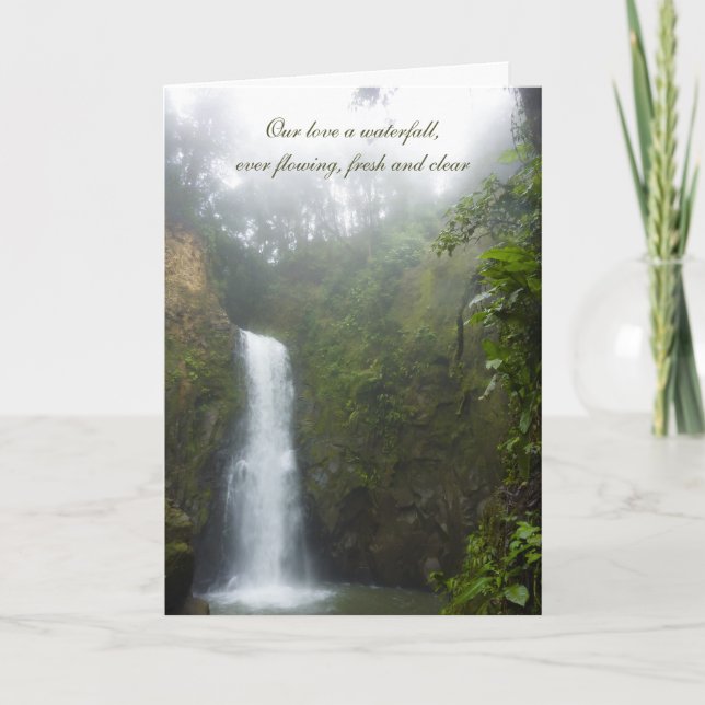 Waterfall Anniversary Greeting Card (Front)