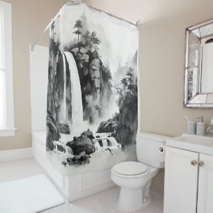 Waterfall Asian Ink Painting