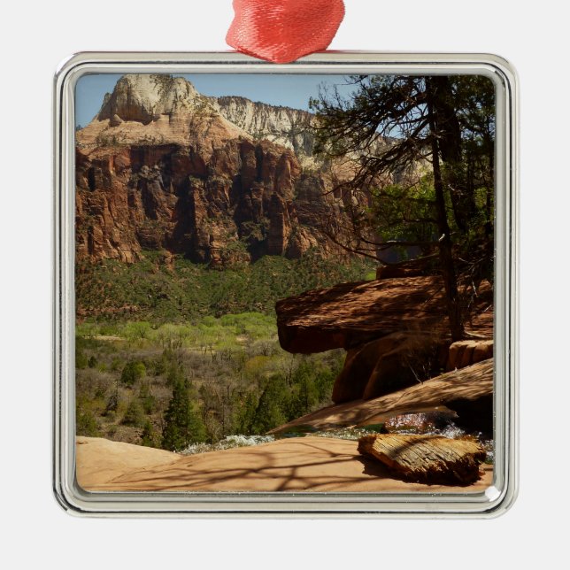 Waterfall at Emerald Pools in Zion National Park Metal Ornament (Front)