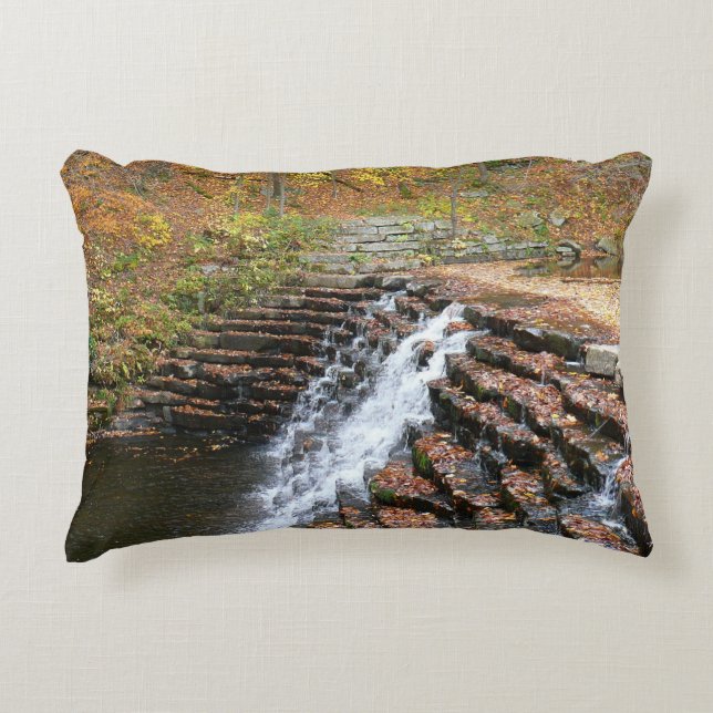 Waterfall at Laurel Hill State Park II Decorative Pillow (Front)