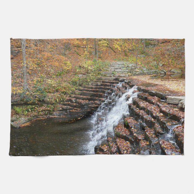 Waterfall at Laurel Hill State Park II Kitchen Towel (Horizontal)