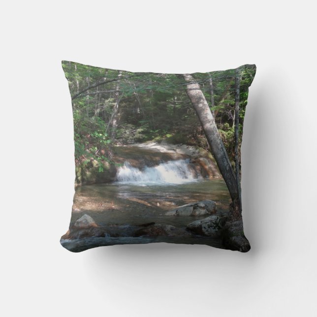 Waterfall at Pemigewasset River II Throw Pillow (Front)