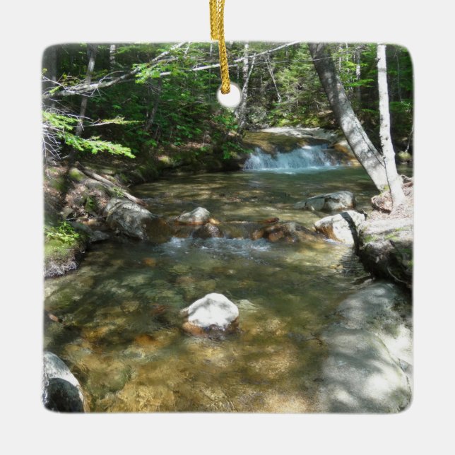 Waterfall at Pemigewasset River III Ceramic Ornament (Front)