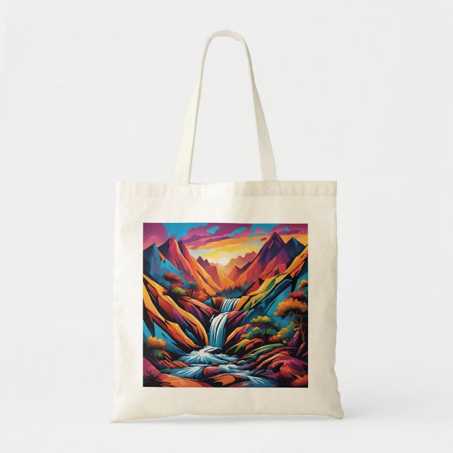 Waterfall at sunrise 3 tote bag (Front)
