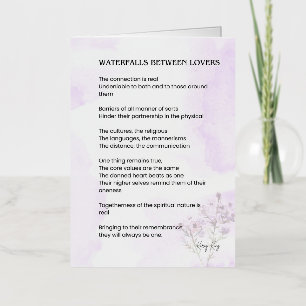 Waterfall Between Lovers Uplifting Poem Poster Foil Greeting Card