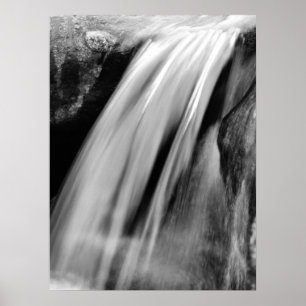 Waterfall, black and white poster