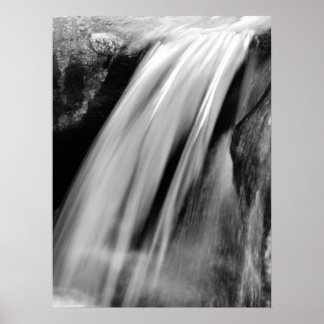 Waterfall, black and white poster