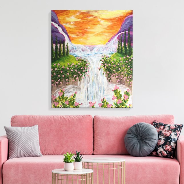 Waterfall Canvas Print (Insitu(LivingRoom))
